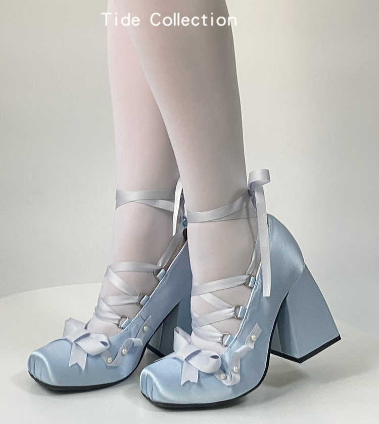 Satin Ballet Straps Shoes