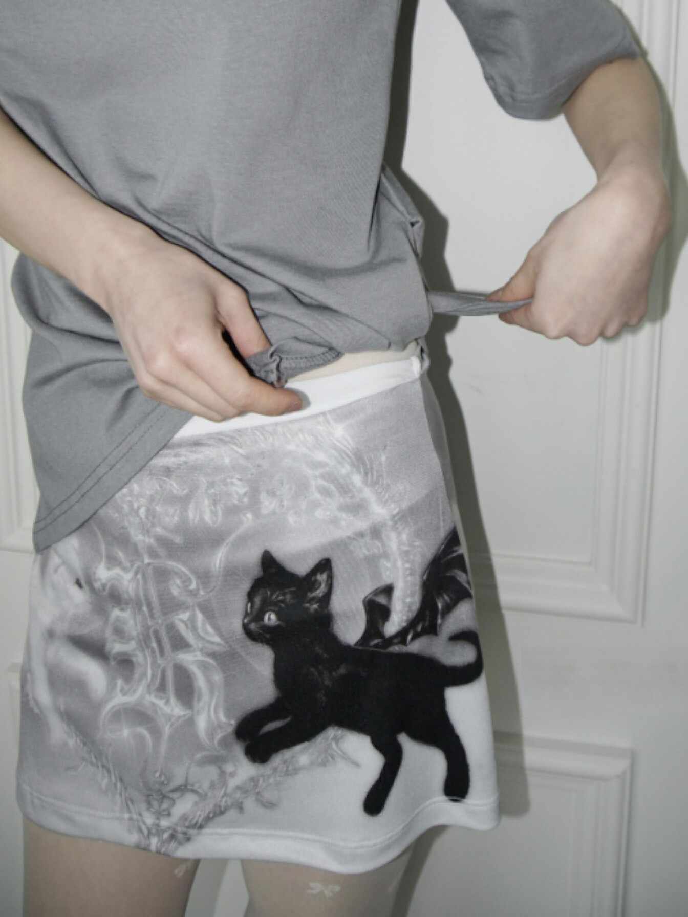 Acubi Y2K Cat Punk Skirt