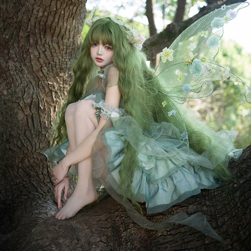 Forest Elf Long Curly Wig
