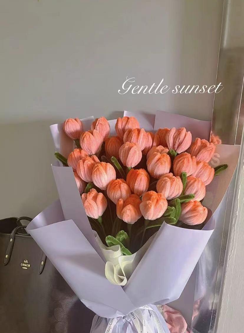 Handmade tulip twist stick bouquet
