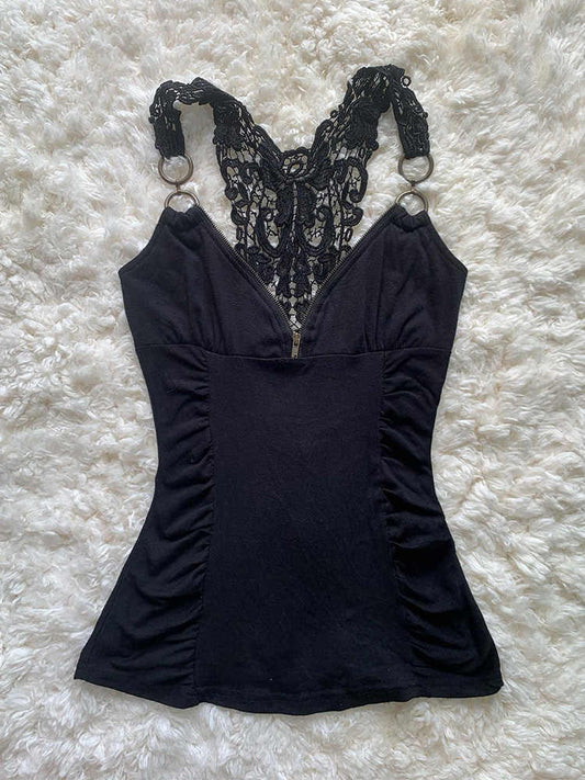 Retro Black Lace Camisole