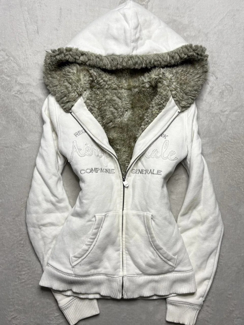 punk y2k retro hooded plus velvet sweatshirt jacket