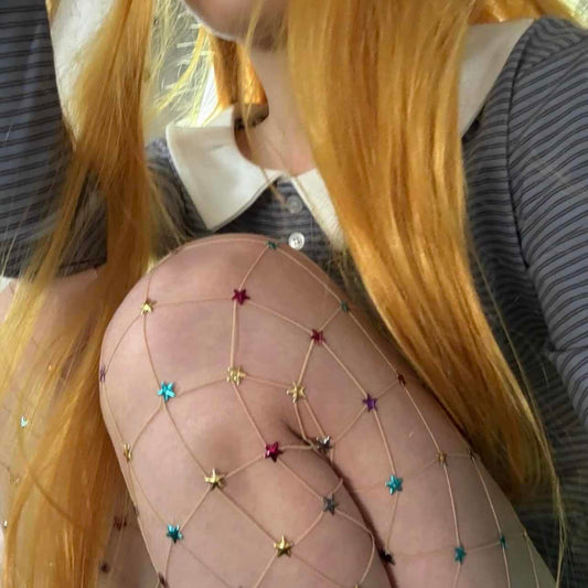 Y2K Star Fishnet Stockings