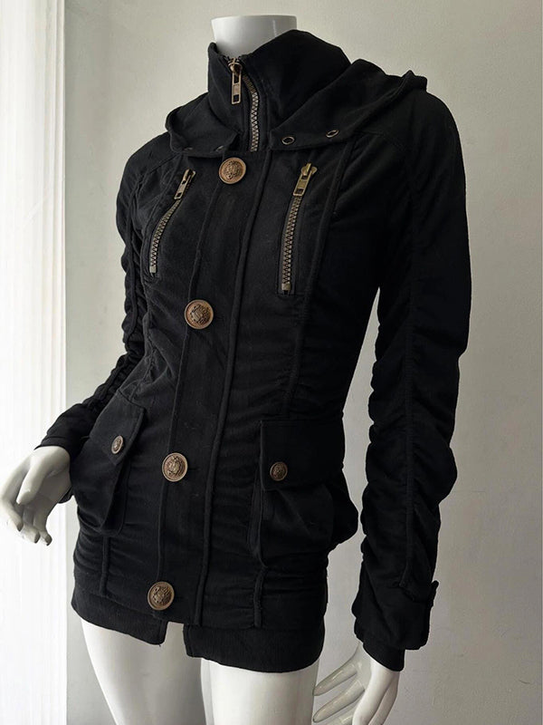 black single-breasted jacket