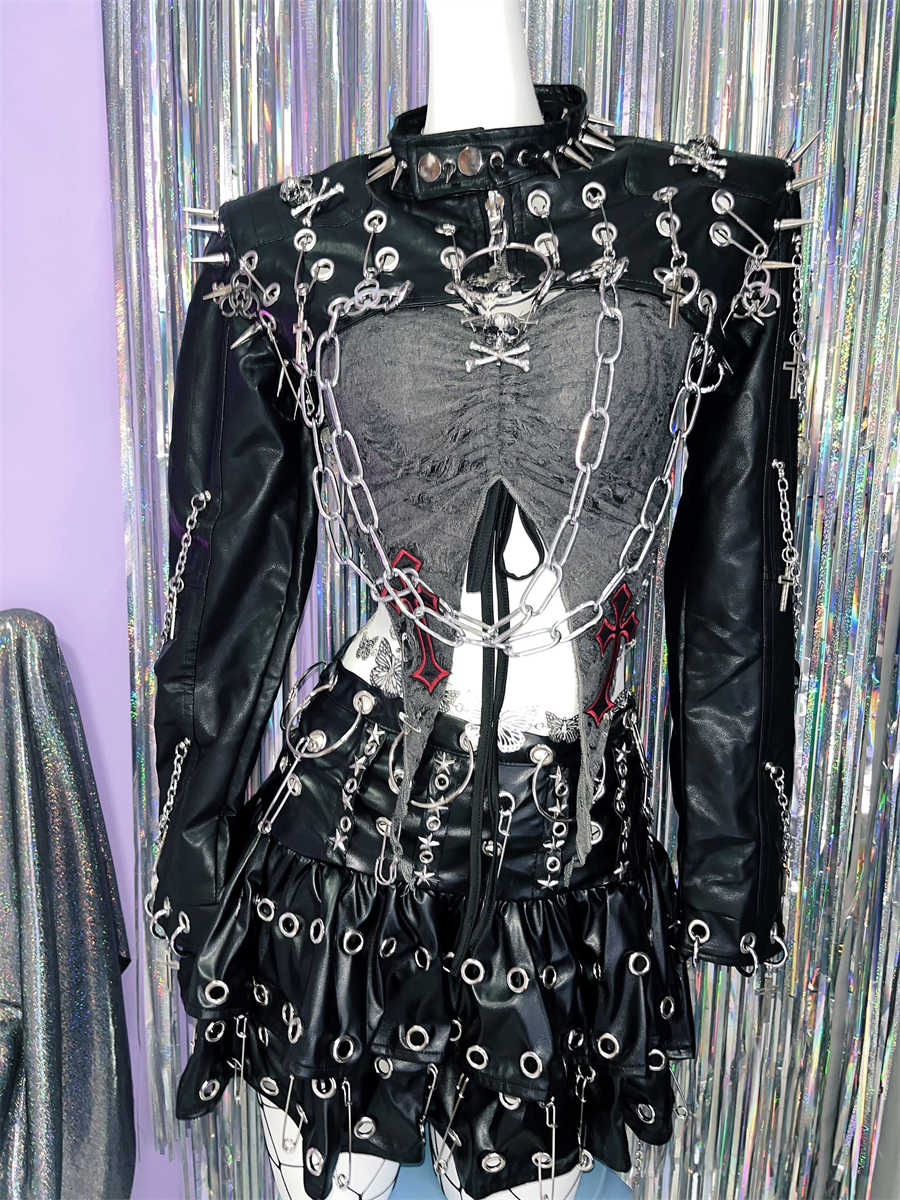Punk Rivets Leather Jacket
