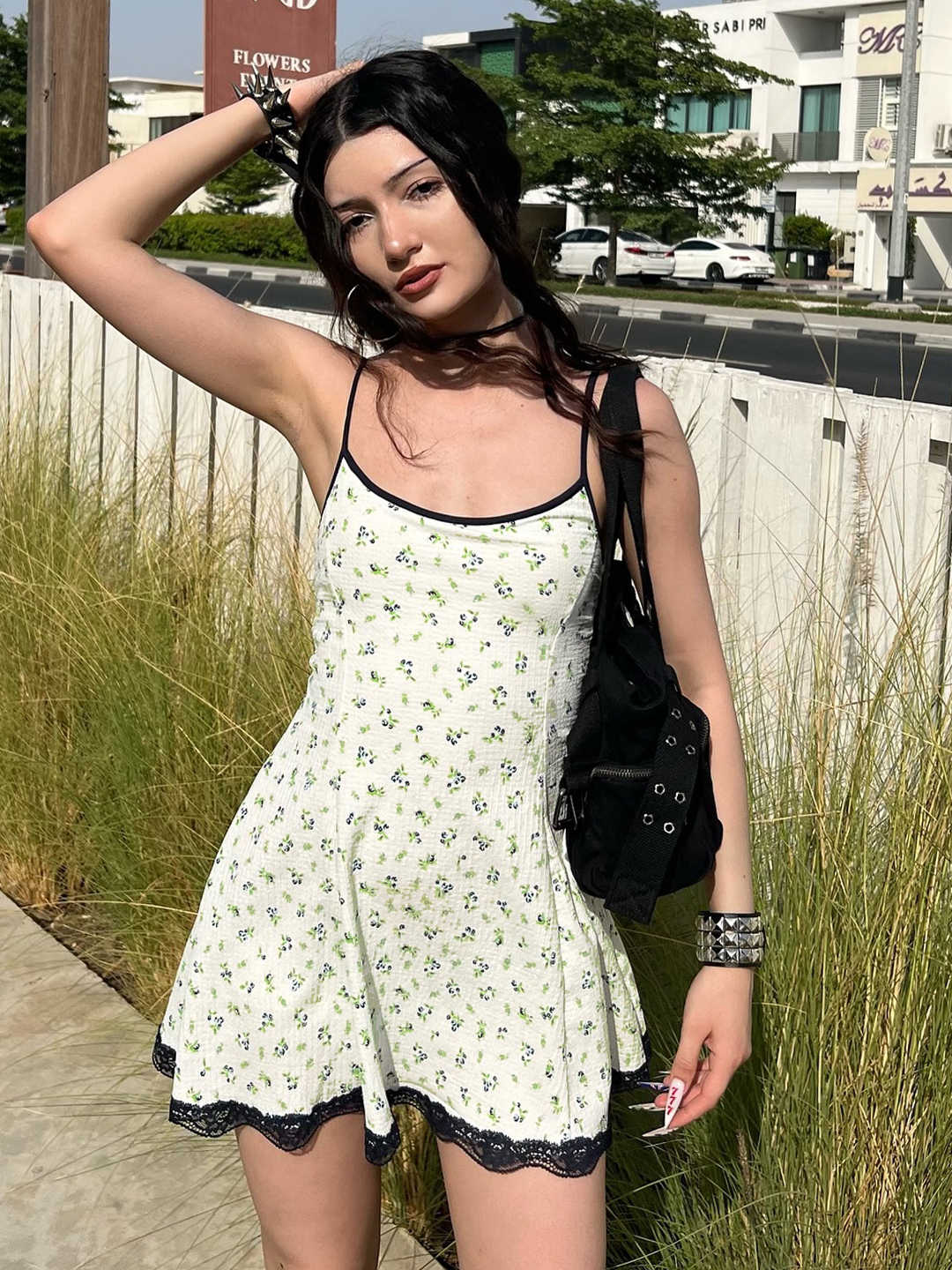 Fresh Floral Suspender Dress