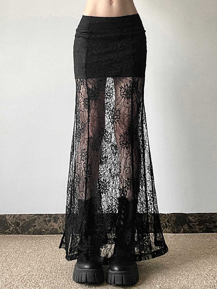 Dark Retro Lace Skirt