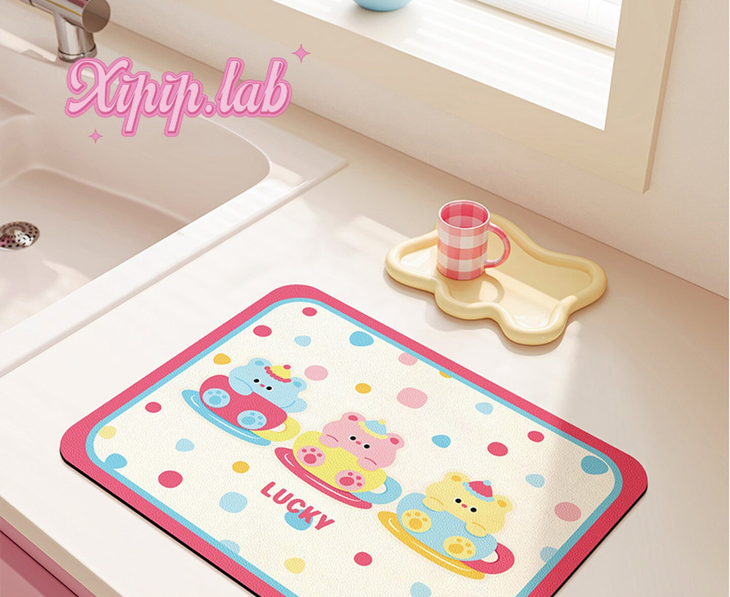 cute cartoon bar Kitchen countertop drain mat