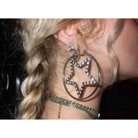 Y2K Star Circle Earrings