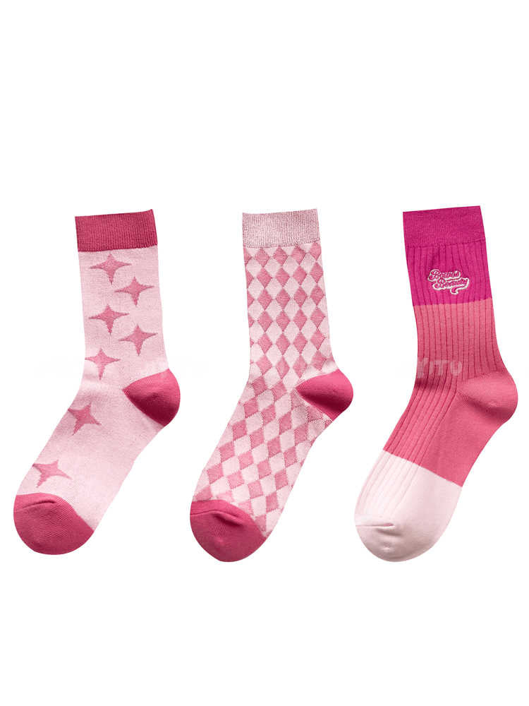Pink Barbiecore Mid-calf Socks