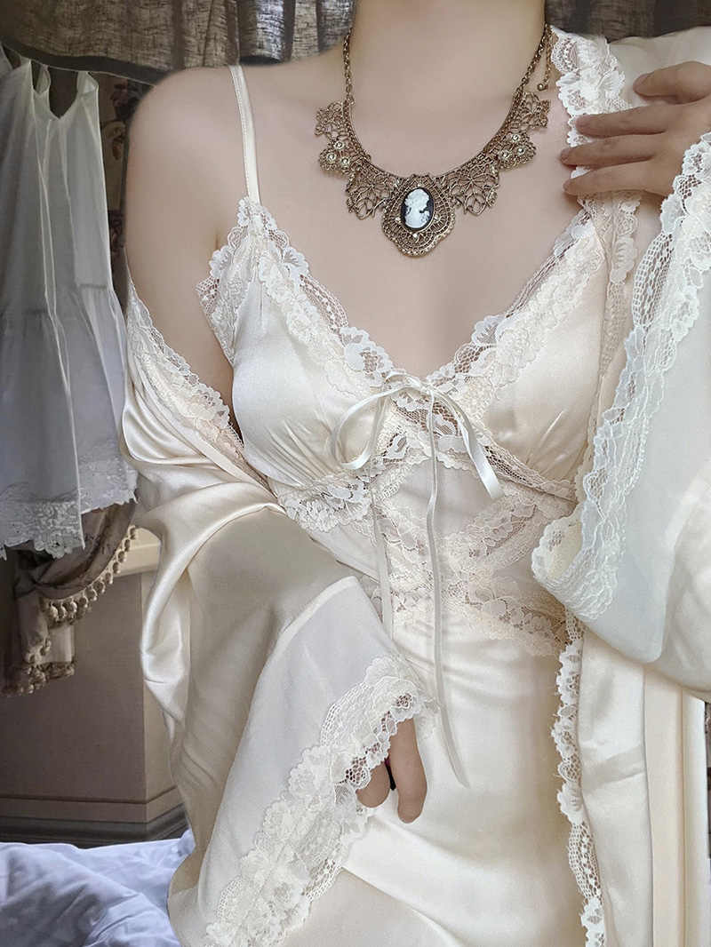 French Retro Silky Pajamas Dress