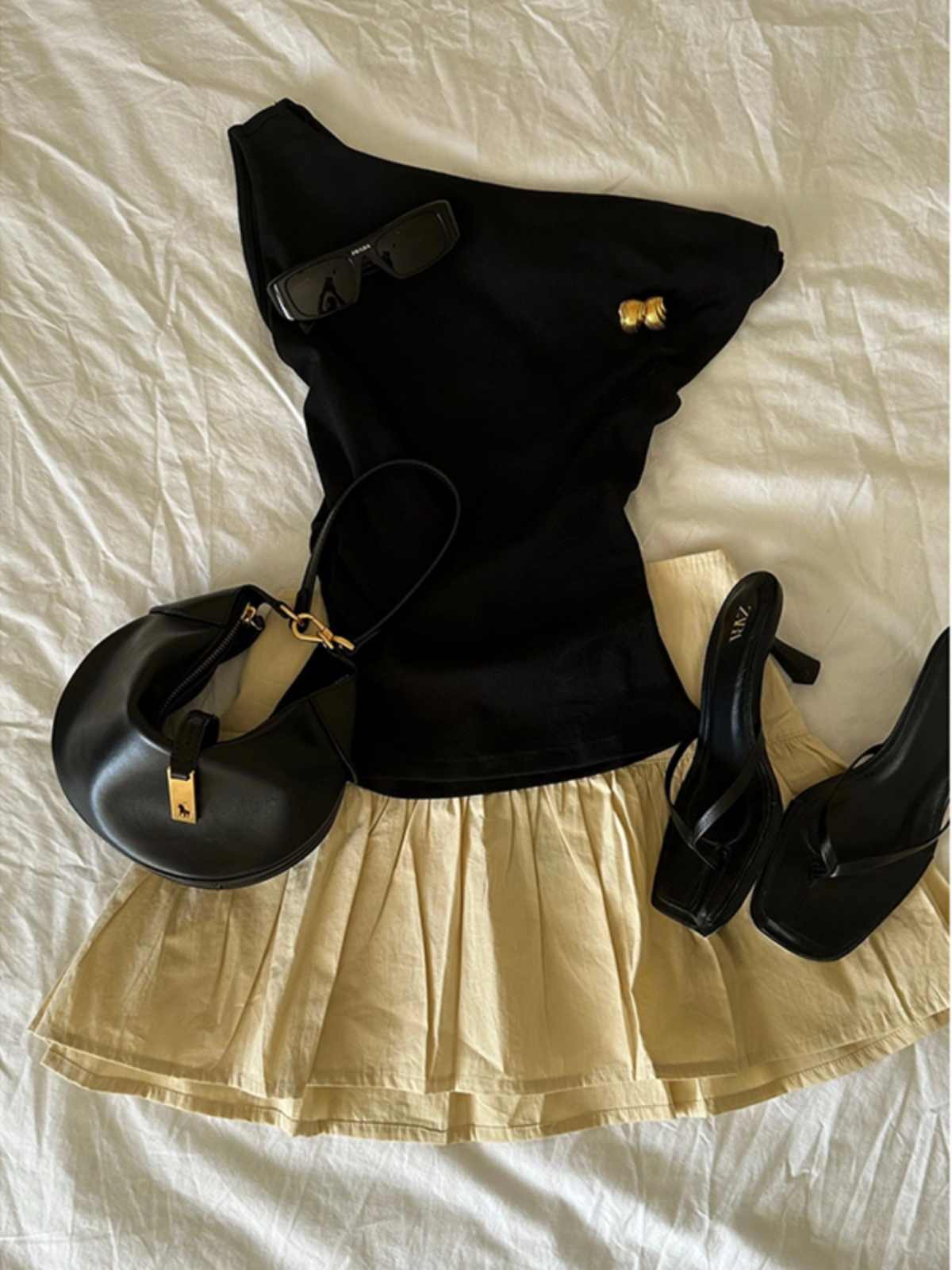 Black Irregular Camisole