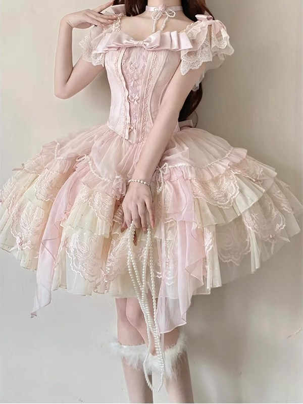Pink Swan Ballet Lolita Dress