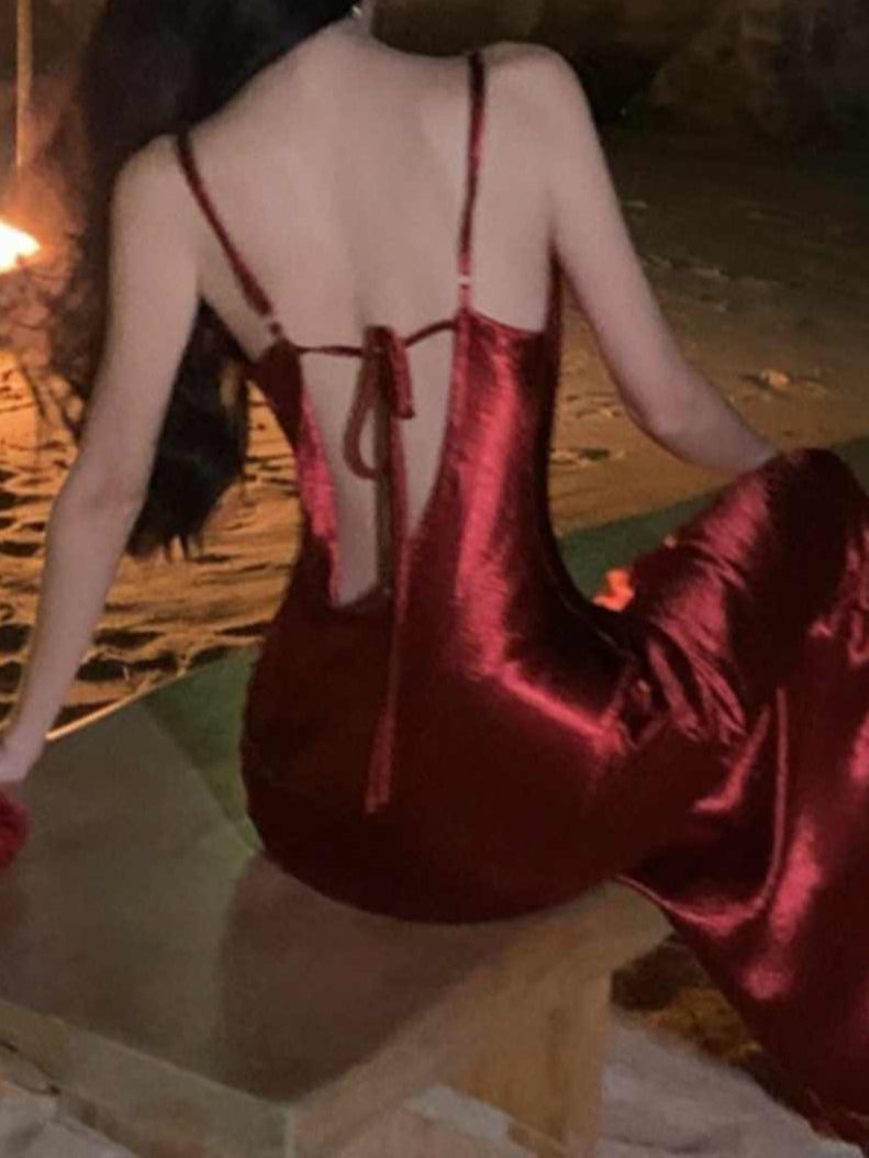 Retro Burgundy Prom Dress