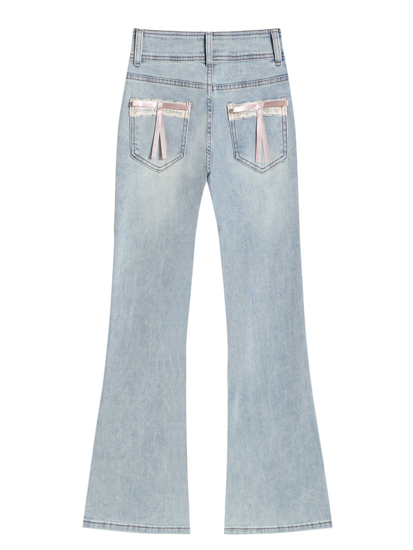 Coquette Girl Bow Bell Bottom Jeans