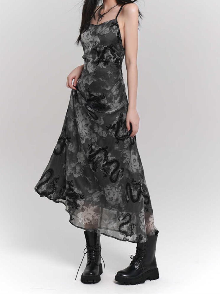 Grunge Dragons Y2K Suspender Dress