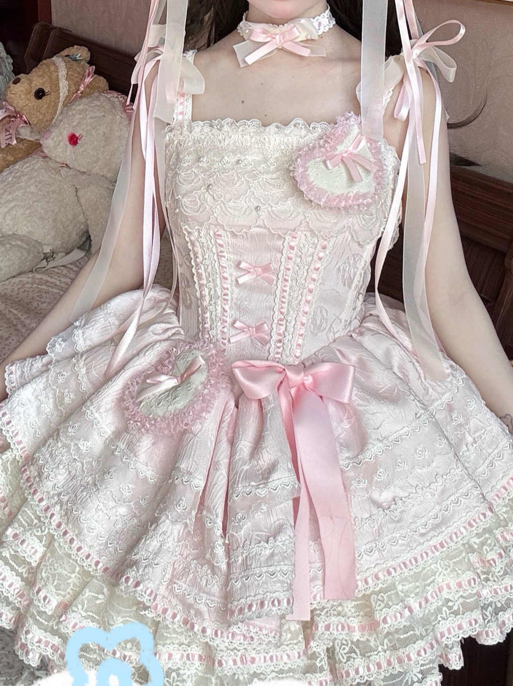 Bows Strap Lace Corset Lolita Dress(PRE-SALE)