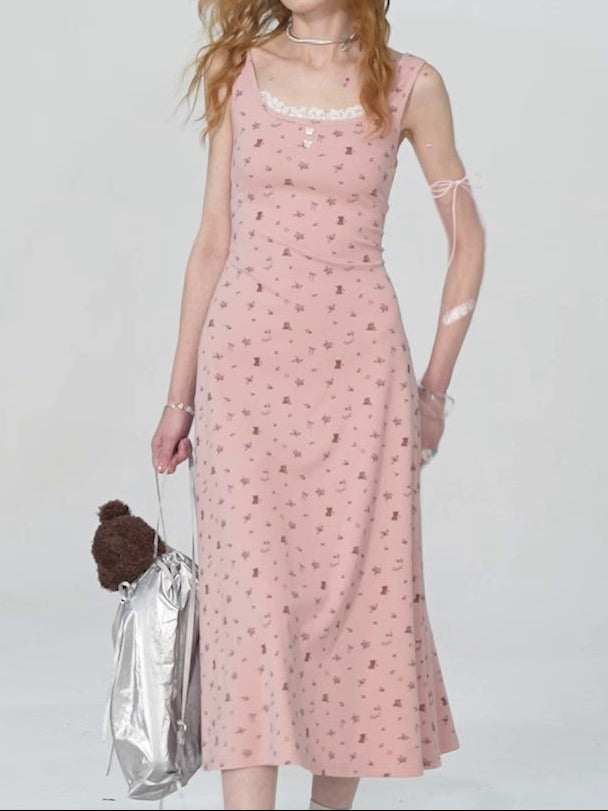 Pink Bows Suspender Dress