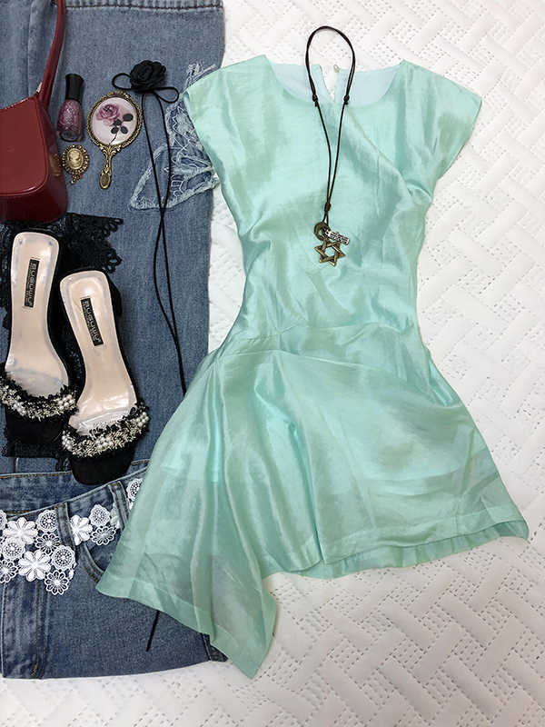 Lake Blue Sleeveless Dress