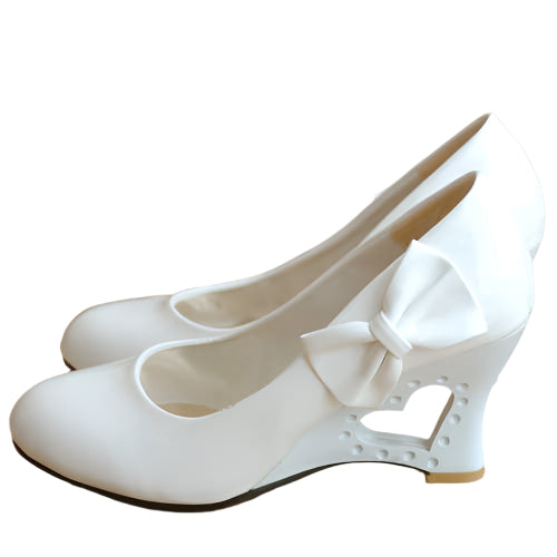 Peach Heart Bow Coquette Shoes