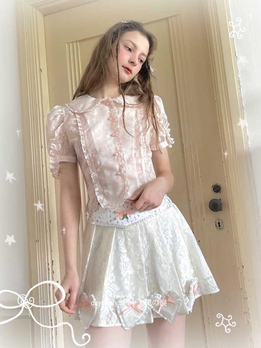 Angel's Tears Puff Sleeve Short Sleeve Shirt