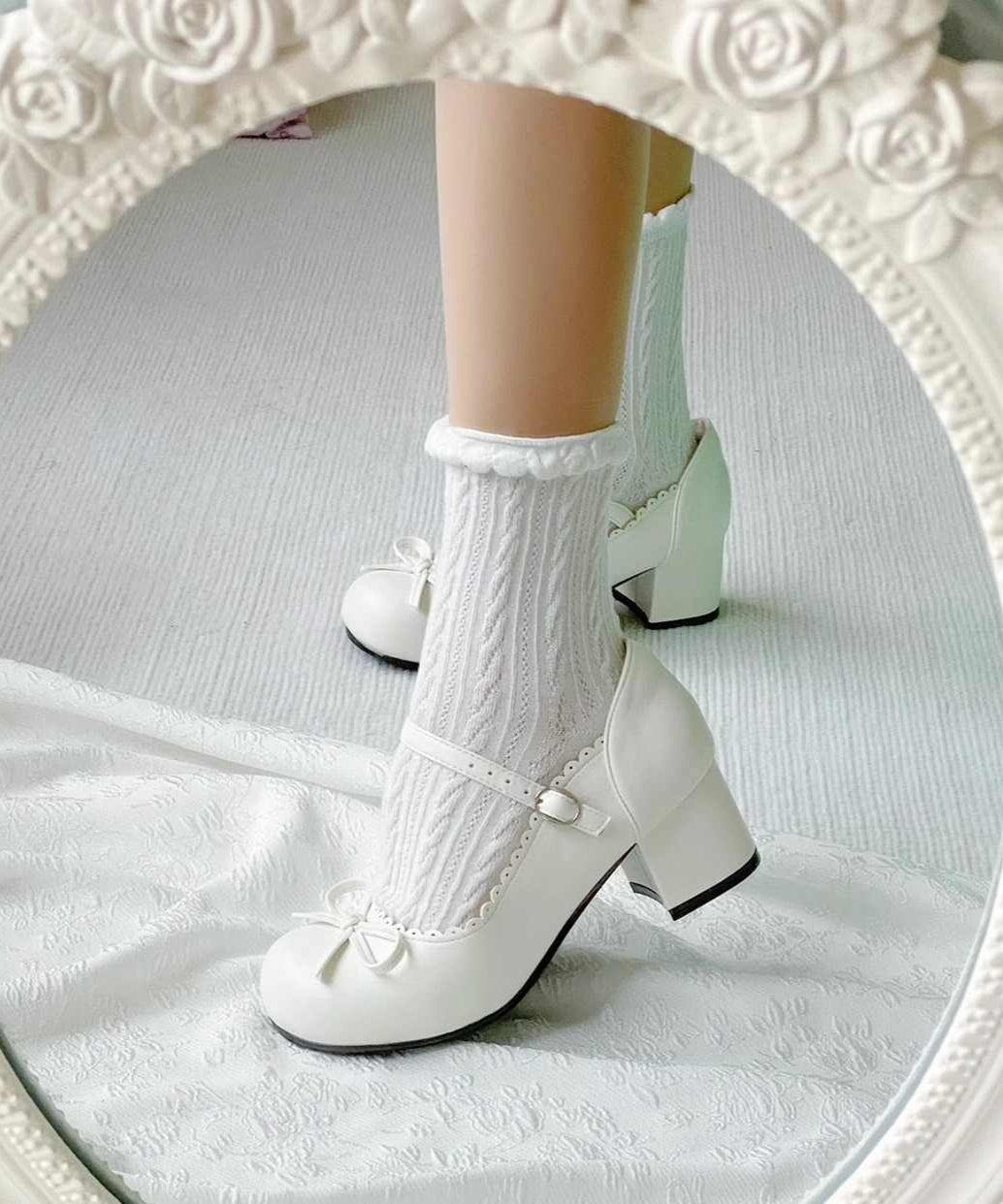 Preppy Bows Cute Leather Shoes