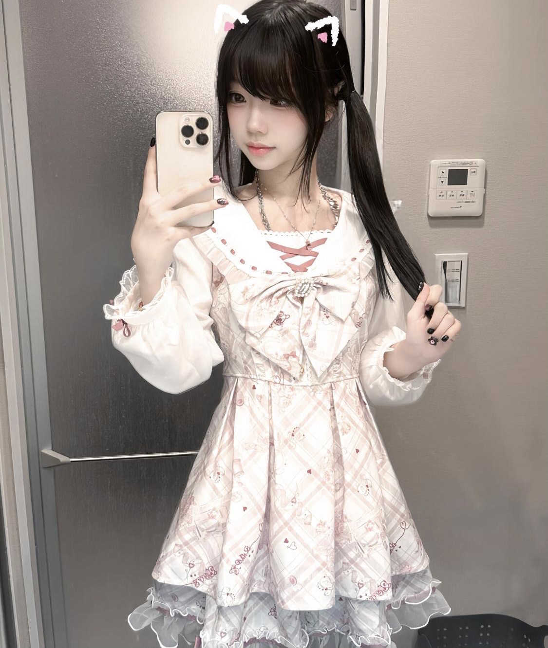 Retro Pink Two-piece Shirt Dress