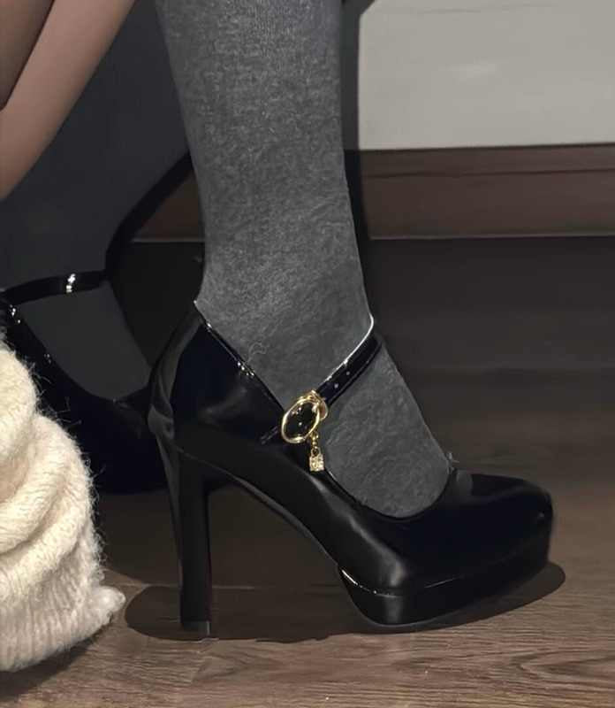 Preppy Buckle Mary Jane High Heels