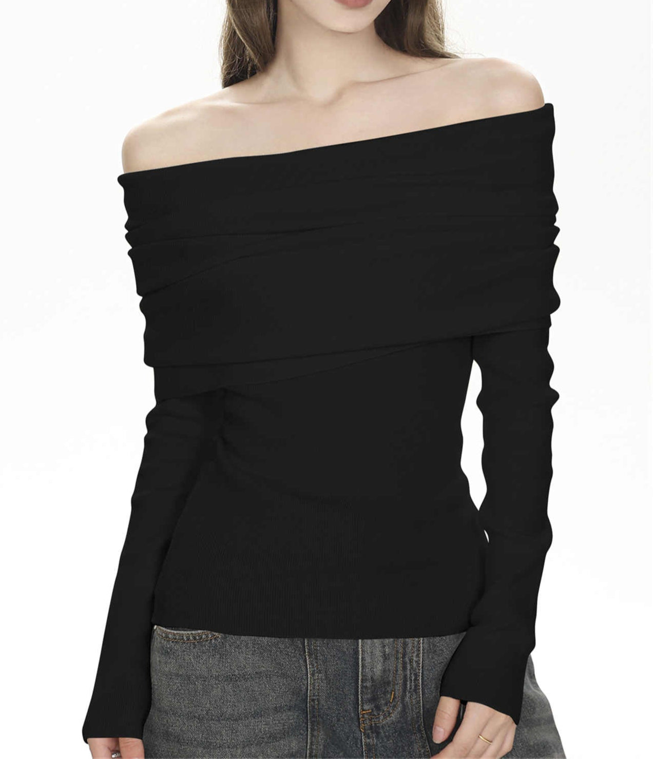 Chic Black Off The Shoulder Sweater
