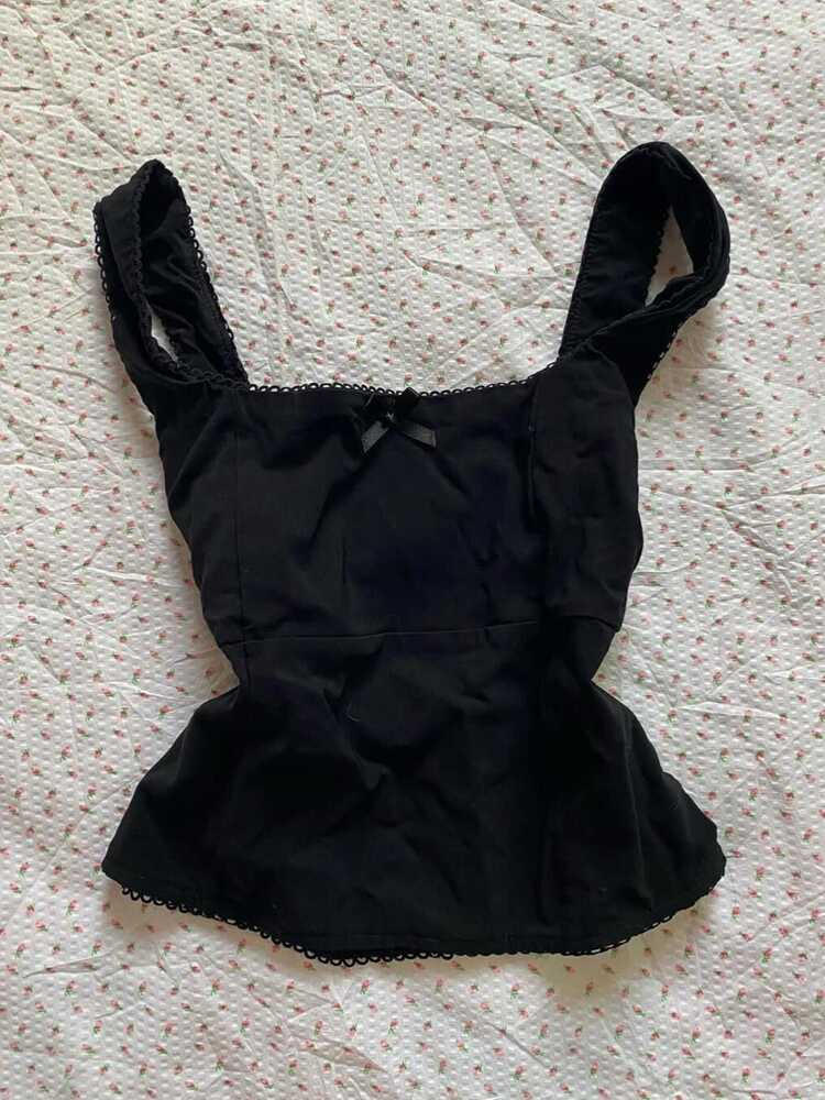 Dark Coquette Lace Tank Top