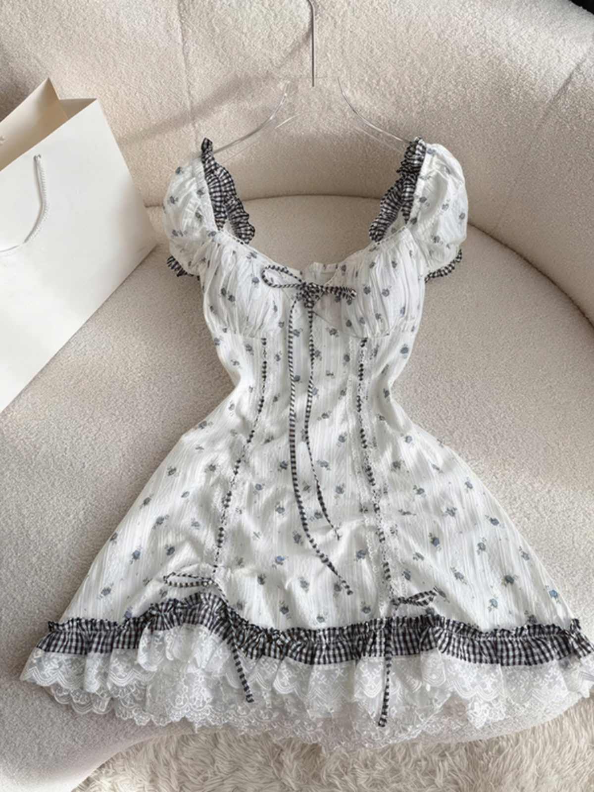 Dark Coquette Floral Dress