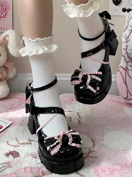Lace Bows Mary Jane Shoes