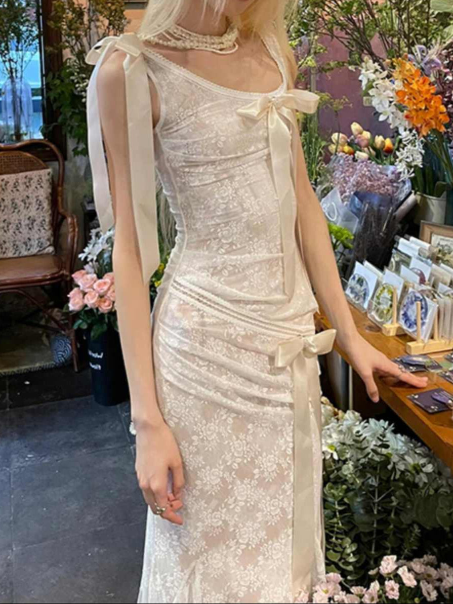 French Bow Lace Dress