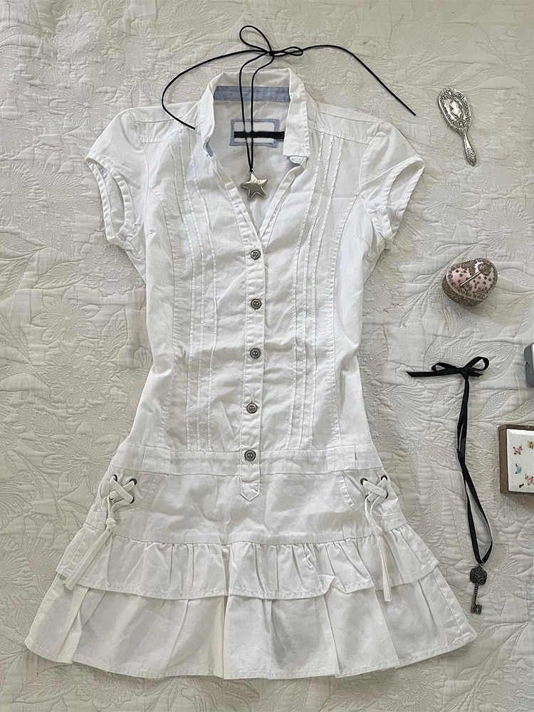Retro Waisted Shirt Dress