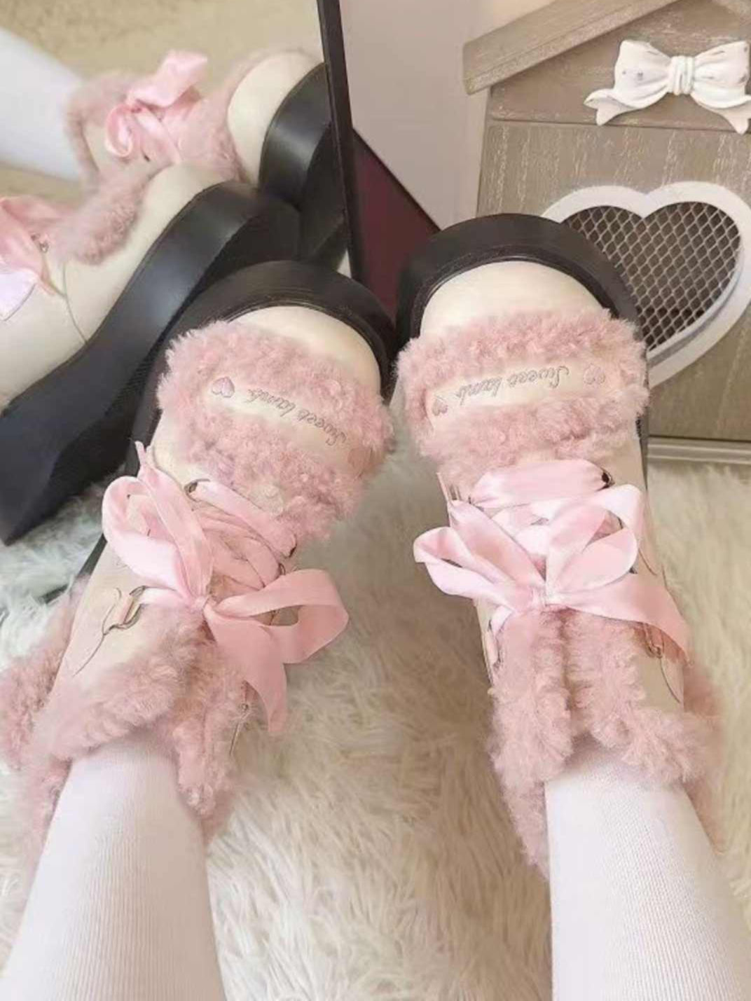 Lamb Lolita Fur Martin Boots