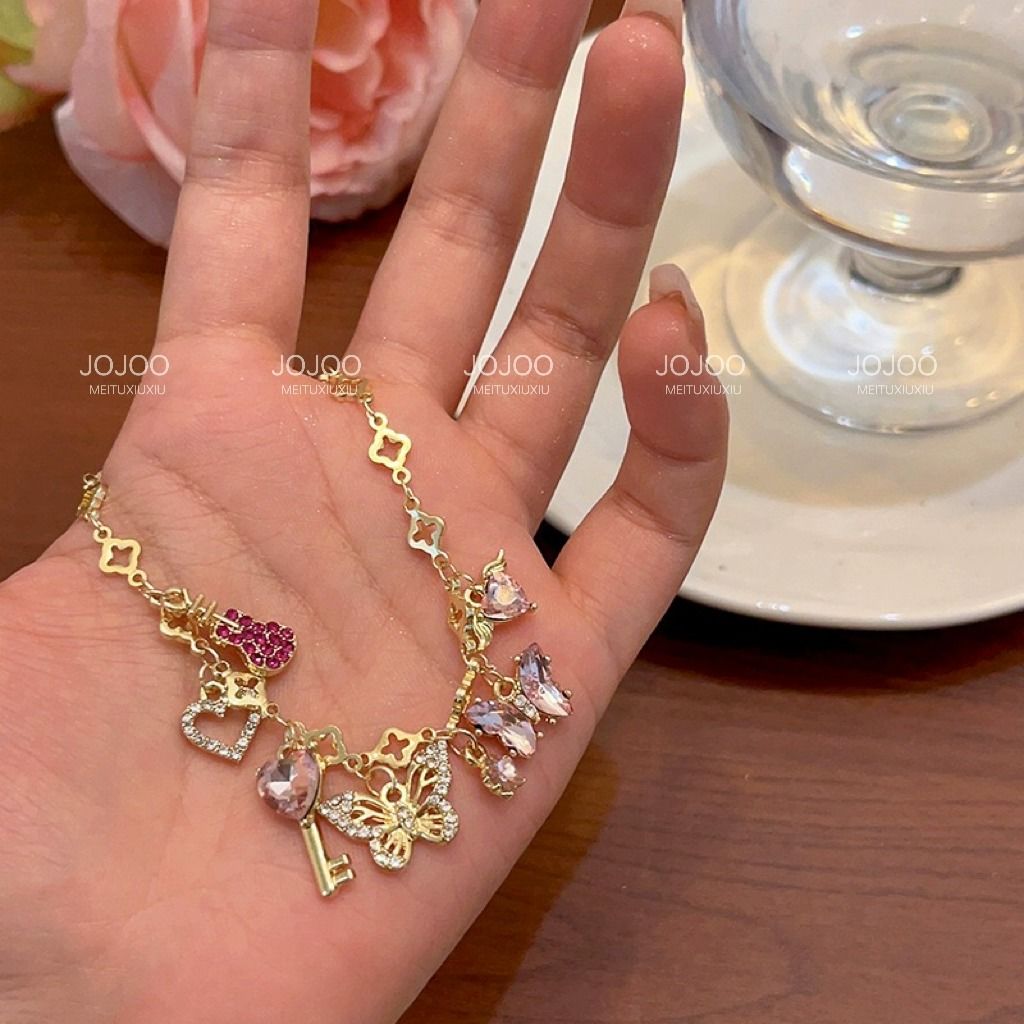 Pink Butterfly Zircon Bracelet
