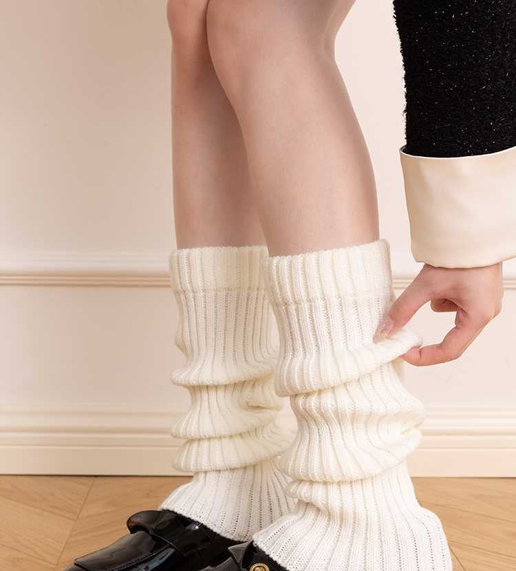 Preppy Cream Knitted Trumpet Leg Covers