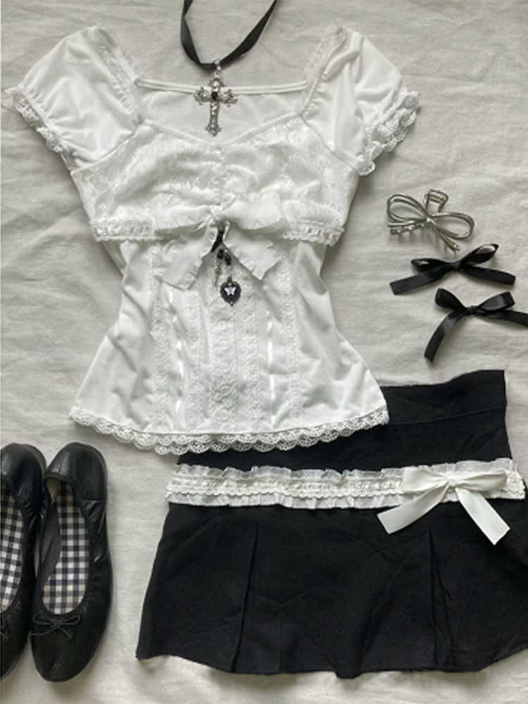 Retro Bow Tie Two-Piece Set