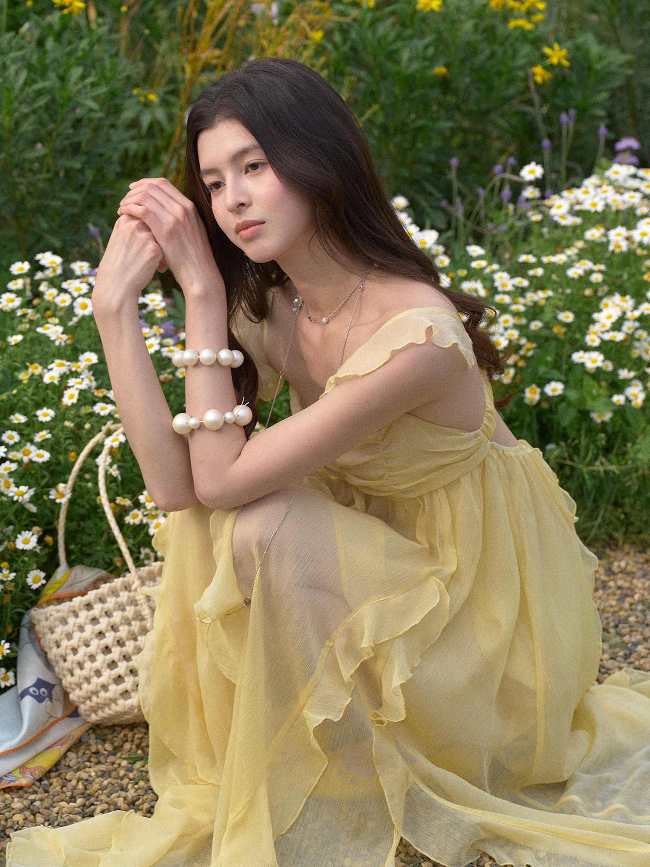 Romantic Mesh Ruffle Dress