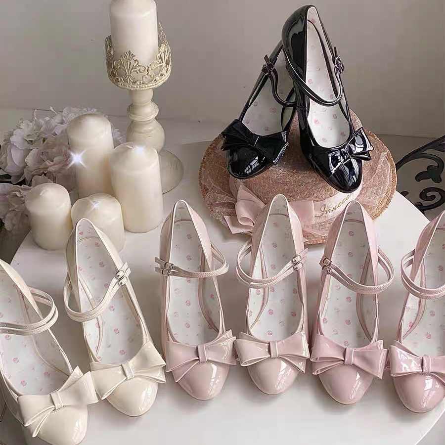 Coquette Bow Thick-soled Shoes