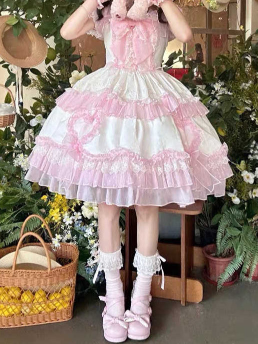 Strawberry Lace Bows Lolita Dress