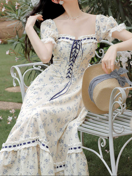 French Princess Floral Corset Dress