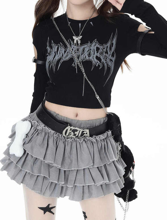 Acubi Buckle Gothic Long-sleeved Top