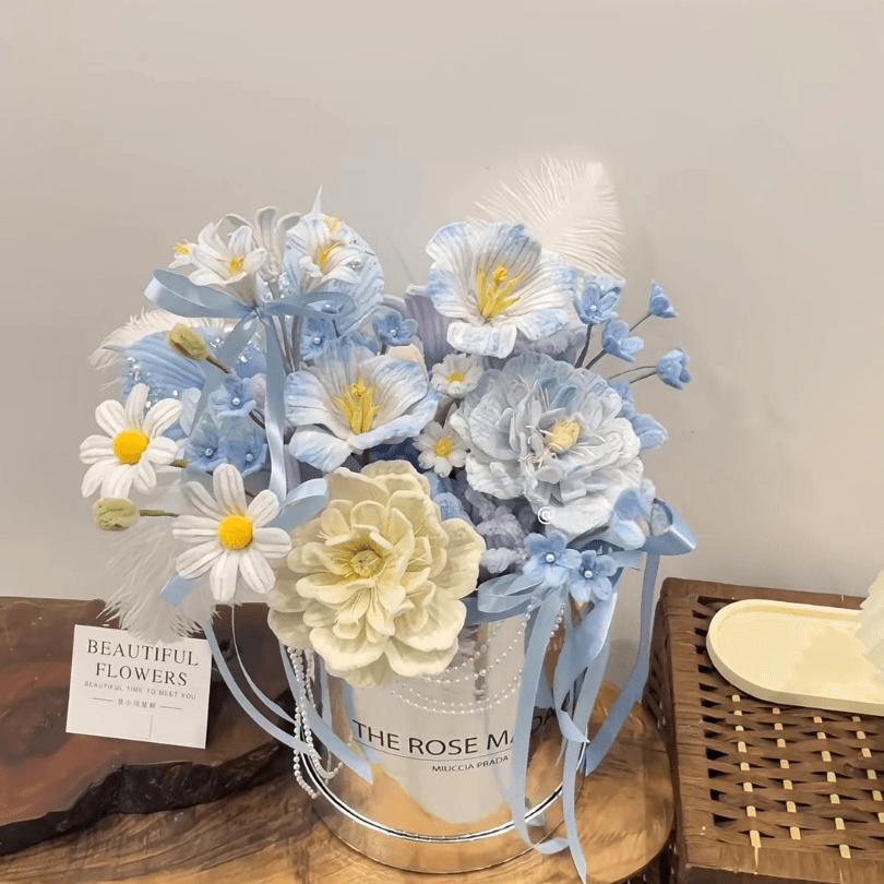 handmade Twisting stick peony rose hug bucket