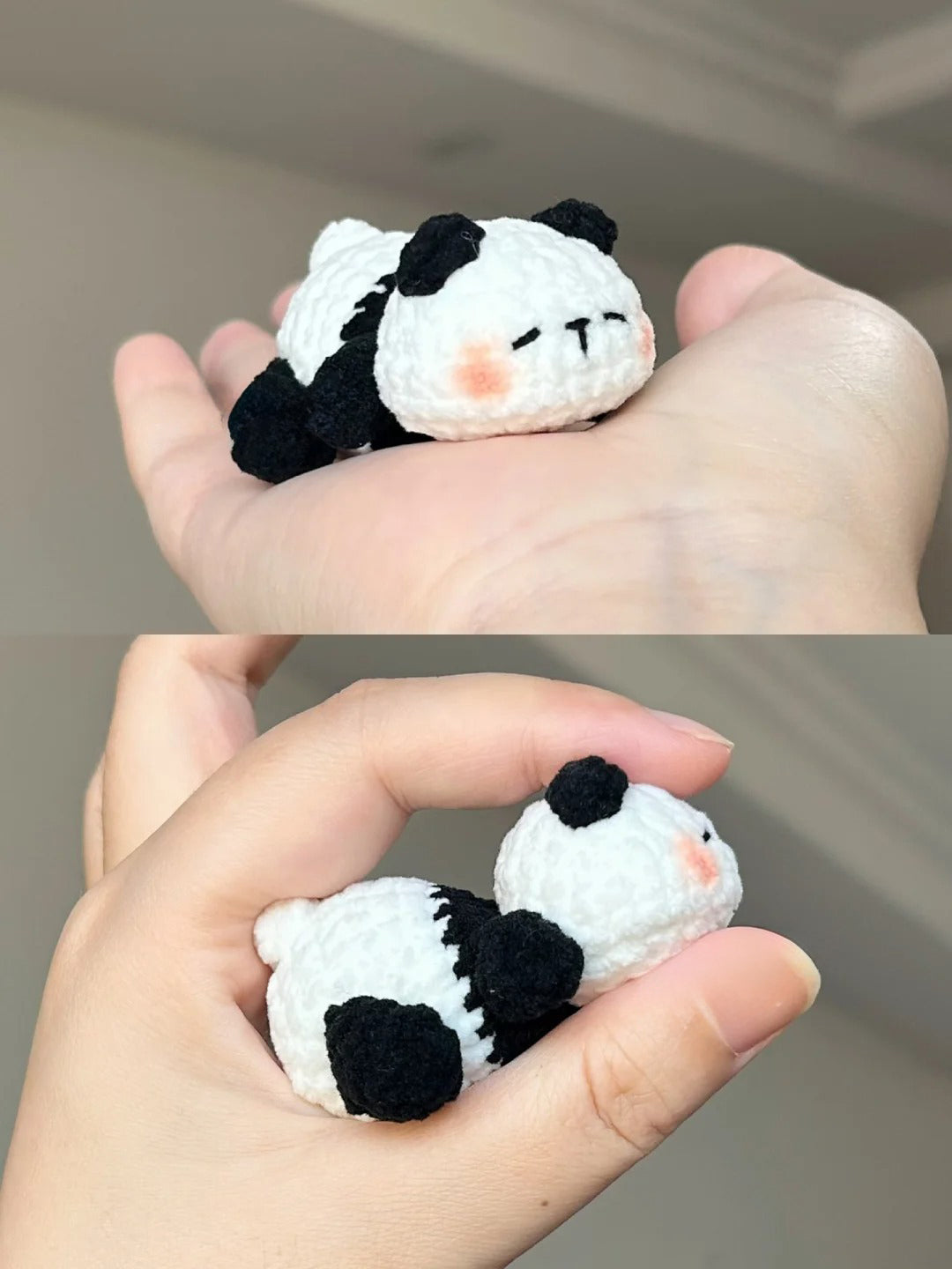 diy wool Cute panda doll pendant