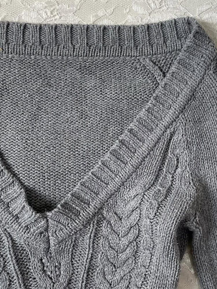 Gray Twist Knitted Top