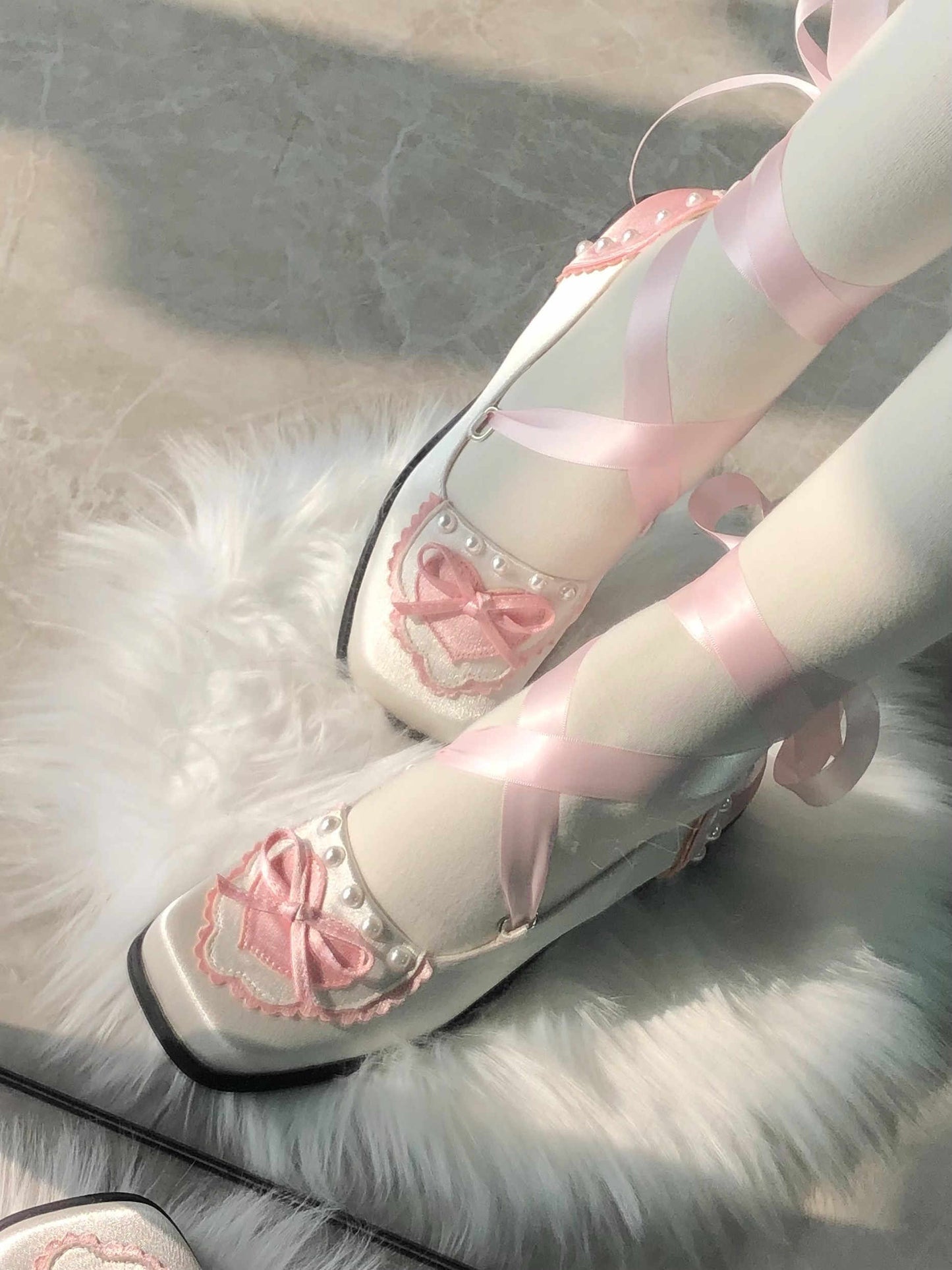 Cookies Satin Ballet Square Toe Shoes