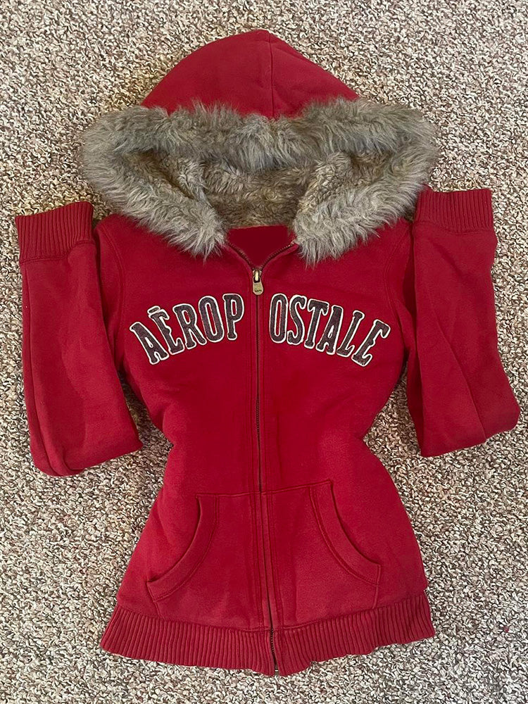 retro red jacket