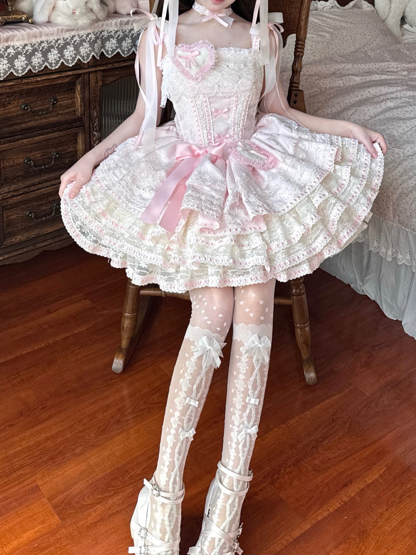 Bows Strap Lace Corset Lolita Dress(PRE-SALE)