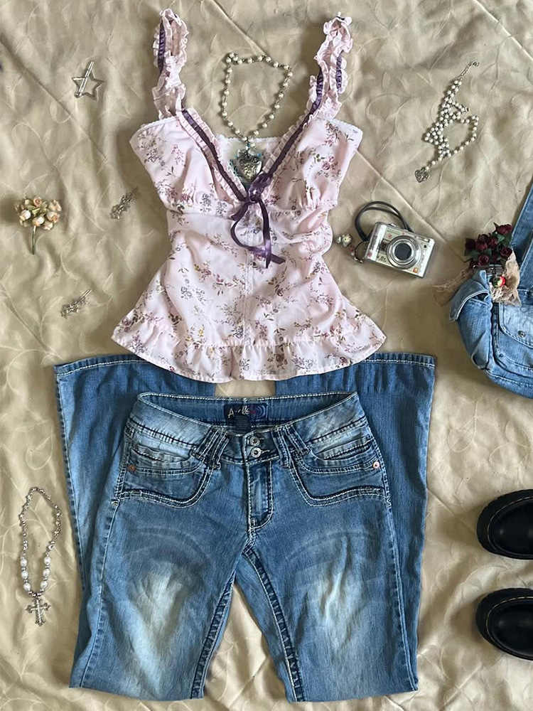 Retro Chic Pink Floral Top